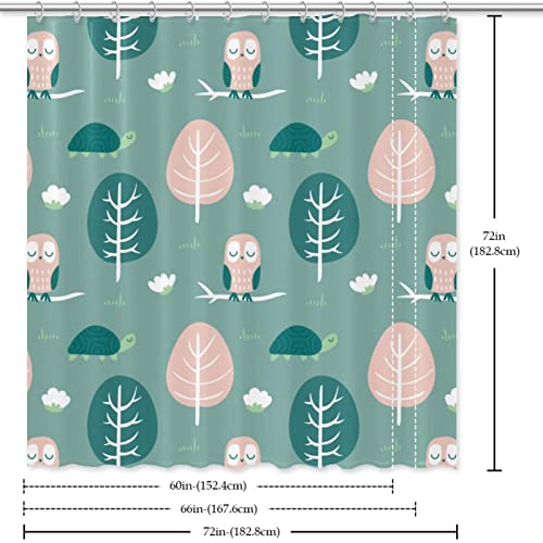 Rideau de douche imperméable hibou 183 cm pour éviter l'eau sur le sol