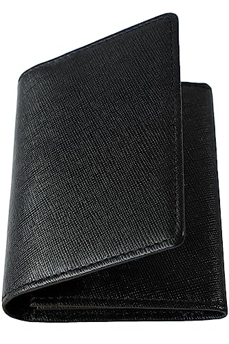[TAVARAT] [タバラット] 名刺入れ メンズ 長く使える 本革 箱付き 名刺ケース 50枚 (ブラック-サフィアーノ)