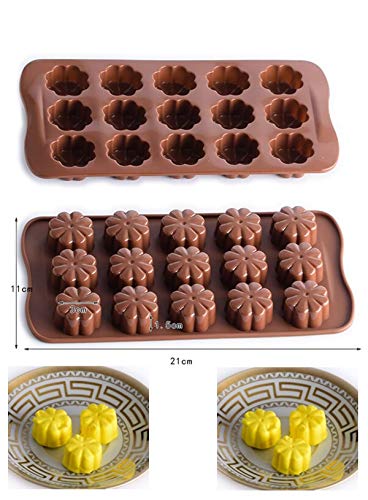 Image of Cake Decor Silicon 15 Cavity Good Luck Heart Shape Design Chocolate Mould Ice, Jelly Candy Mould