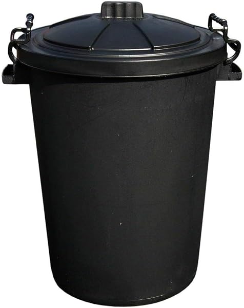 Black 50L Heavy Duty Plastic Bin with Locking Lid