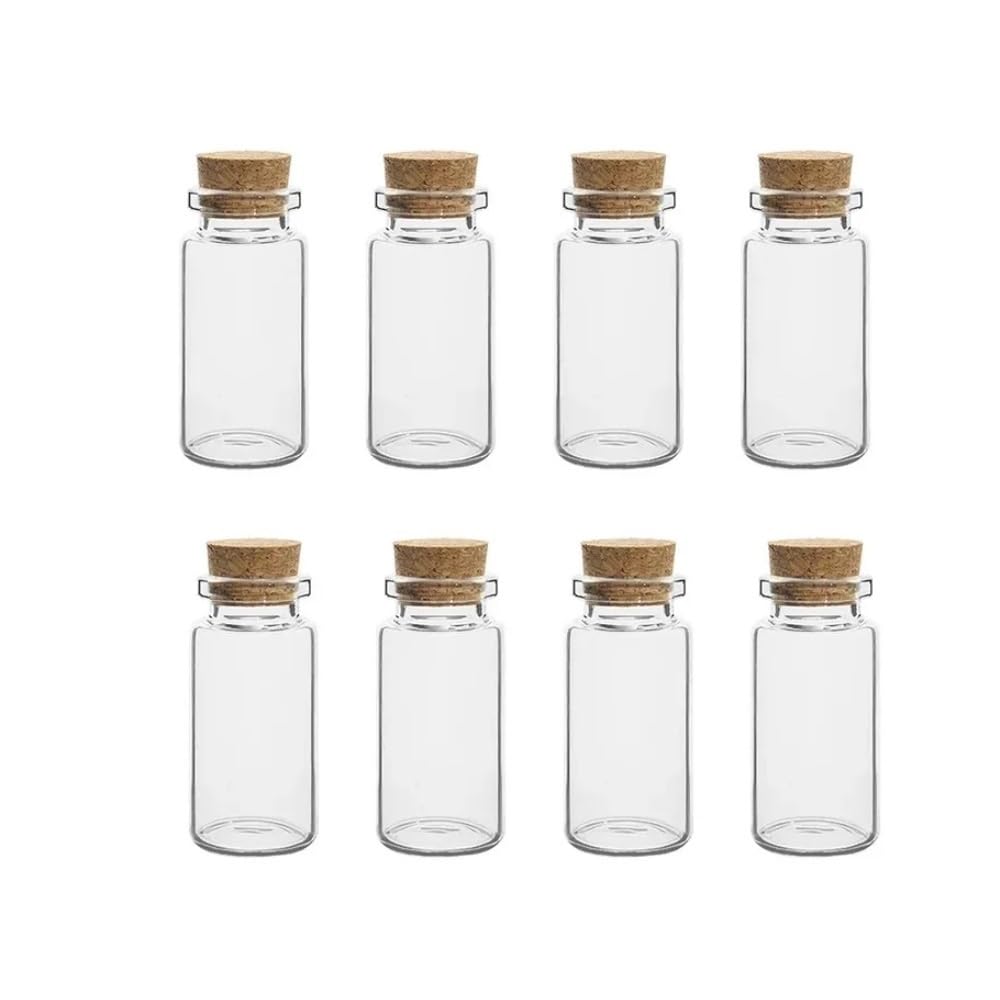 Loacea Decorative Glass Jar 10pcs Transparent Empty Message Wishing Bottles, Cork Stopper Glass for Wedding Party Decor(10ML*2.2 * 5CM)