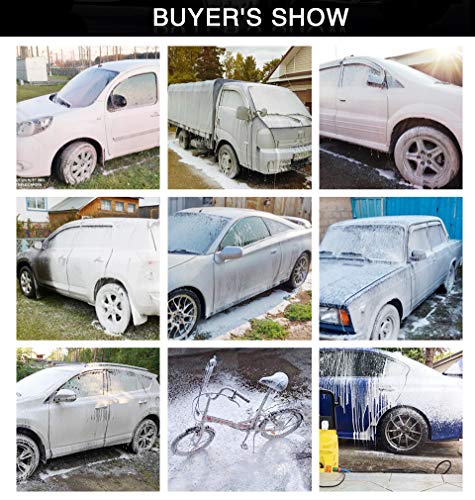 Pressure Washer Foam Cannon With Connector & 1.25Mm Nozzle &1.10Mm Nozzle, Power Washer Snow Foam Lance 1L Bottle, Snow Foam Car Wash, Compatible With Ar Blue Clean, Black & Decker, Michelin, Bosch #TOP7