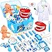 Fivejoy 43 Piezas Juguete del Doctor para Niños, Doctora de Juguetes, Maletín Medico Juguete Doctora Cosplay Juguetes, Juego de rol Regalos para Niños Mayores de 3 años con Accesorios, Asa (Azul)