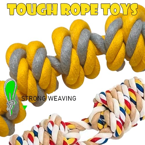 Speedy Panther Dog Rope Toys for Large & Medium Dogs, 2 Pack 60cm Tug of War Toy for Aggressive Chewers, 100% Cotton Rope Toy, Indestructible Dog Chew Toys - Image 4