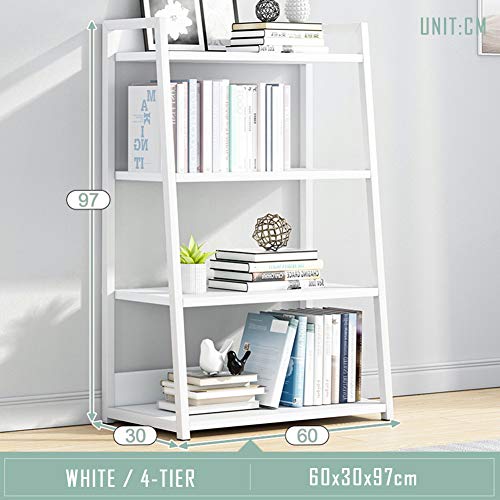 Image of IOTXY 4 Tier Ladder Shelf Bookcase, 19.7 inch x 11.8 inch x 38 inch in, White