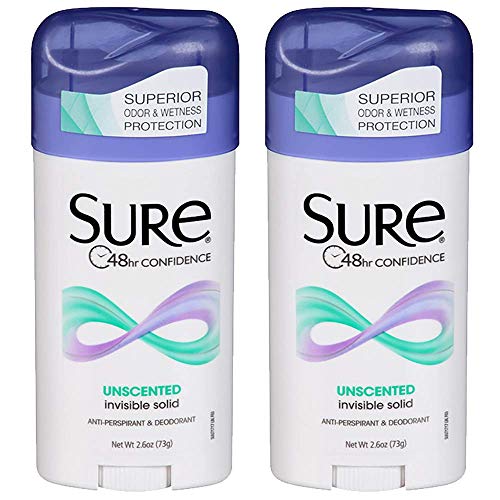 Desodorante y antitranspirante sólido Sure invisible sin aroma pack 2