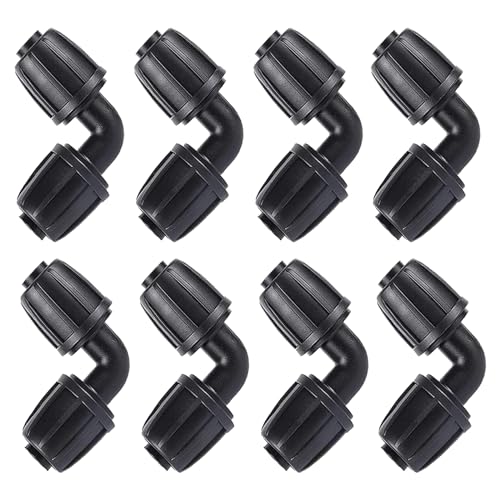 Hydrogarden Micro Drip System Raccord en L (3/4), Tuyau d'Arrosage Coude Connecteur Universel Coude Joint de Accessoires d'Irrigation Agricole（8 Pièces)