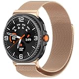 GIOPUEY Cinturini Compatibile con Samsung Galaxy Watch 8 40/44mm/8 Classic 46mm, Cinturino in acciaio inossidabile intrecciato [magnetico] - Rose Gold