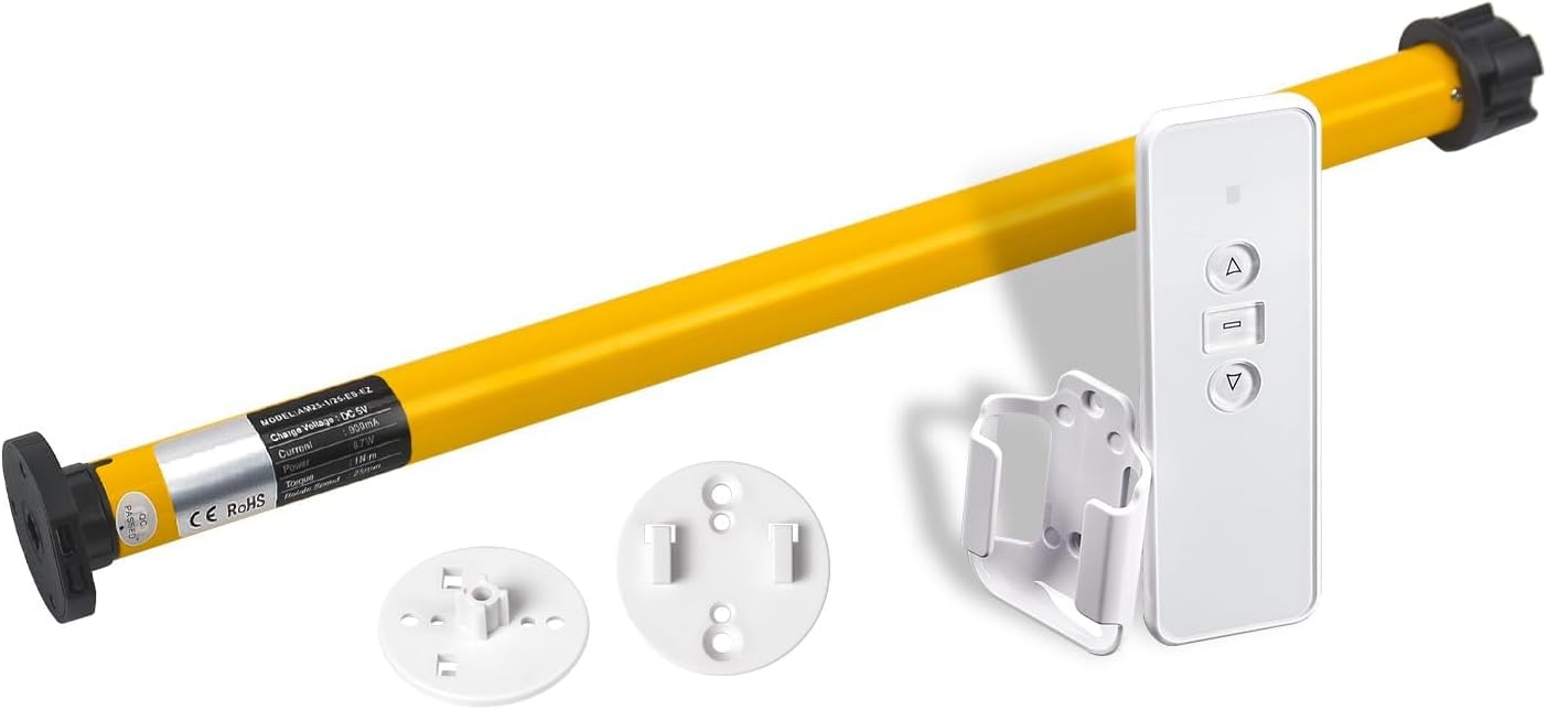 WiFi Smart Blinds Motor, 110V/120V Wired Smart Roller Shades Motor Suitable for 1.5''/38mm Shade Tube, Work with App, Voice and RF Control, No Hub Required