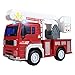 DAMEING Camion Pompier 19cm, Jouet Garcon 3 Ans Voiture Pompier 1:20 Camion de Pompier Enfant Camion Pompier sonore et Lumineux