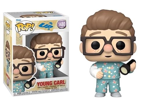 Funko Young Carl with Flashlight and Arm Cast + Pop Protector: Up Movie Pop! Disney Pixar Vinyl Figure (Gift Set Bundled with ToyBop Brand Box Protector Collector Case)