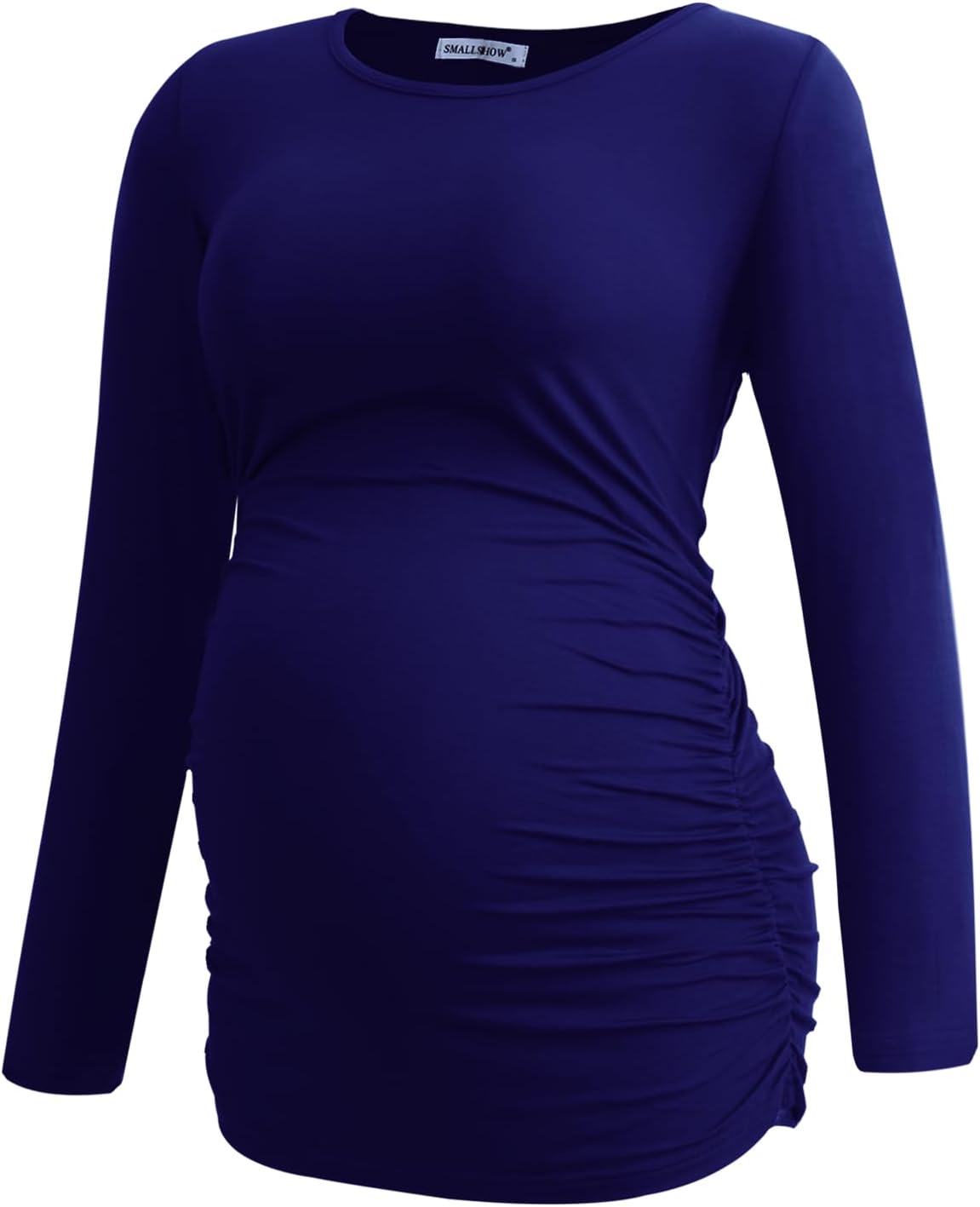 Smallshow Women's 4 Pack Maternity Shirts Long Sleeve Ruched Pregnancy Clothes Tops - Image 4