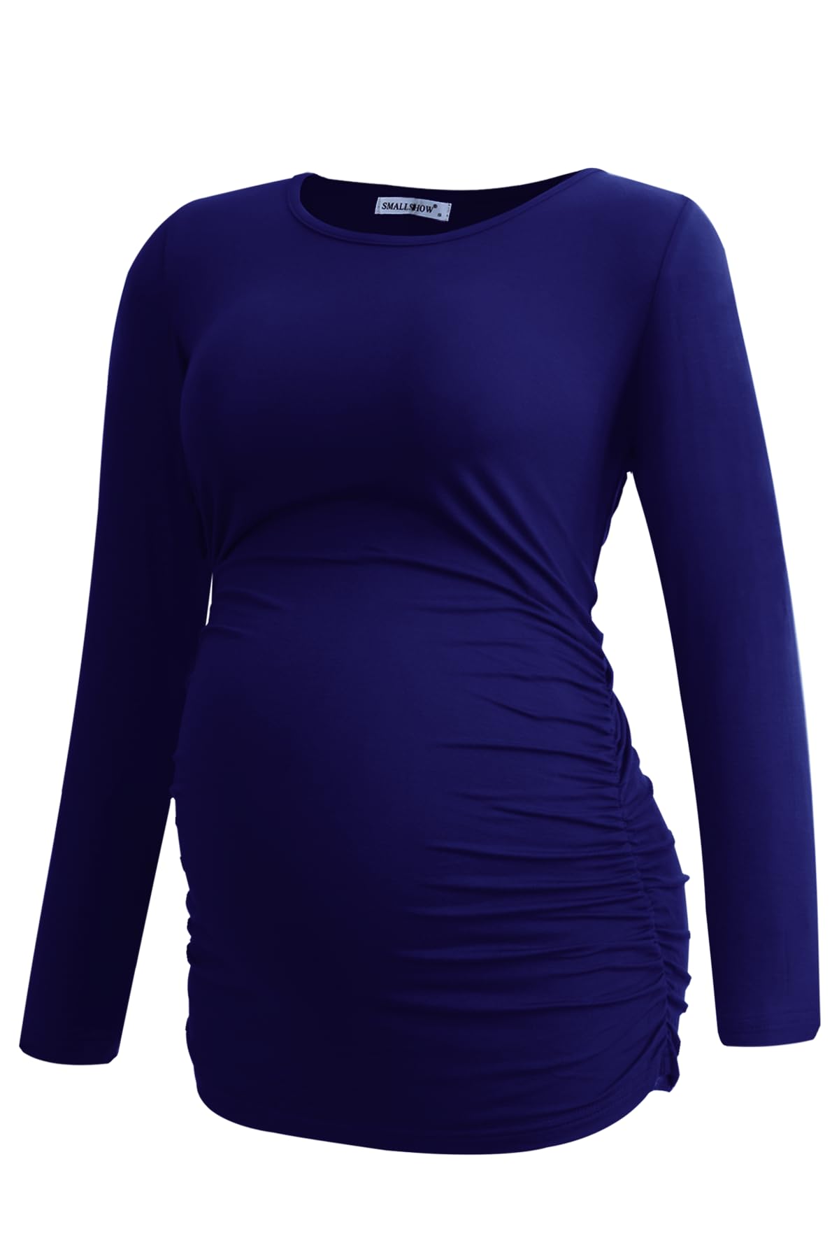 Smallshow Ropa Premama Mujer Manga Larga Camisetas Embarazadas de 3 Piezas,Black-Navy-Wine,M