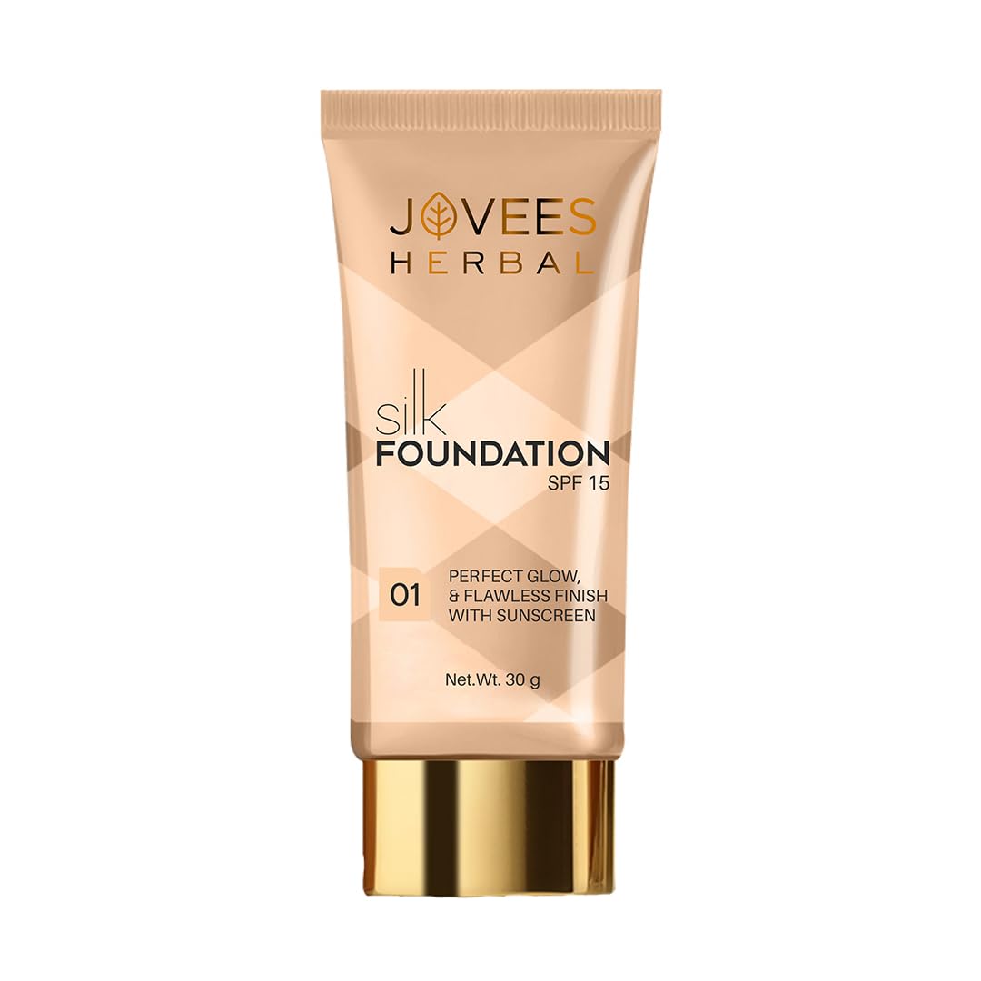 Jovees Herbal Silk Creamy Foundation Matte Finish With SPF 15 | Foundation for face make up infused with Sun Protection | Full Coverage Blendable Normal to Oily & Combination Skin 30g (Shade 01)-picture-21