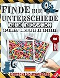 puzzle für erwachsene online kaufen  Finde Die Unterschiede : Bild Puzzlen - Activity Buch Fürs Erwachsene - Spot Und Finde Die Unterschiede - Deutsche Volksausgabe - Band.5: Erkennen Sie ... - 50 Bilder und 250 Unterschiede