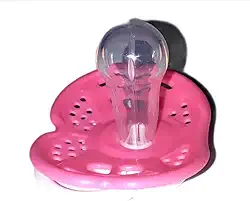 Chupeta Borboleta com Hipopótamo, Bico RN Redondo Silicone Tamanho 1, Sonne, Rosa