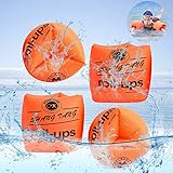 【Entwickelt für Kinder】Ideale Schwimmhilfe für Kleinkinder und Säuglingen. Nach dem Aufpumpen, der Armumfang beträgt 21-24 cm. Geeignet für Kinder von 1-6 Jahren, Jungen und Mädchen, und das empfohlene Gewicht beträgt 15-30 kg. (Vor dem Kauf messen Sie bitte den Armumfang Ihres Kindes) Dies Armbinde hat genug Auftrieb, damit Kinder schnell schwimmen lernen können.