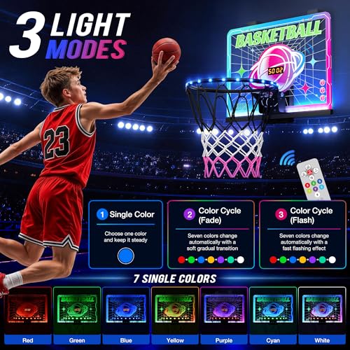 Mini kit de basket-ball enfant avec tableau d'affichage electronique et LED - 4