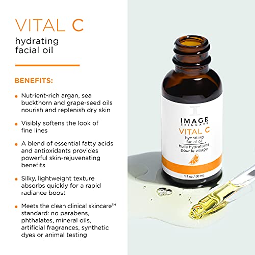 Image Skincare, Vital C Hydrating Facial Oil, Anti-Aging With Argan, Grape Seed And Sea Buckthorn Oils, 1 Fl Oz #TOP1