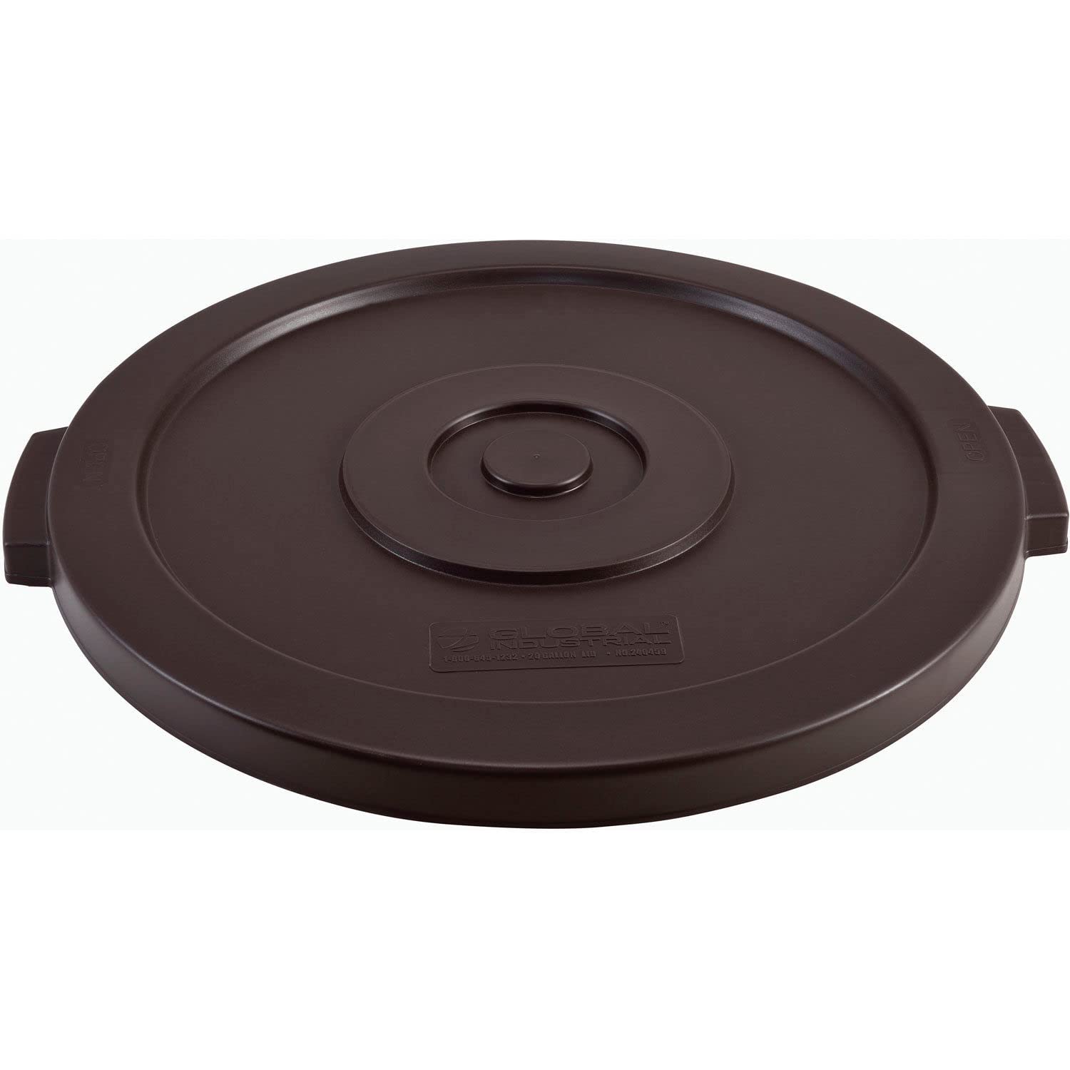 Plastic Trash Can Lid by Global Industrial – 20 Gallon, 20.0 gallons, Plastic, Brown, Model XDW-006-1-BN