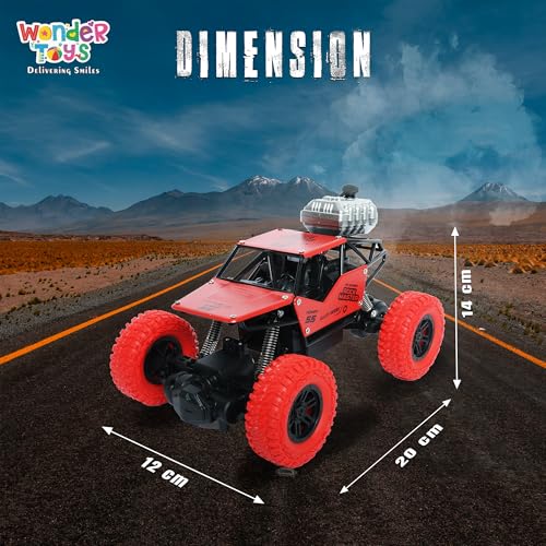 Image of Wonder Remote Control Rock Master /Crawler with Smoke, Monster Car for Kids Monster Truck Rock Climbing Car Toy for Kids (Red2)