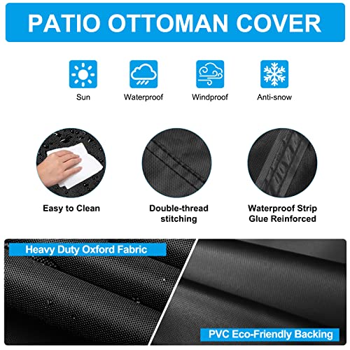 Funda para puf de terraza en tejido Oxford resistente de alta densidad 6