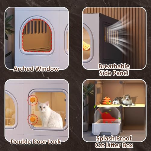 Enclos pour chats d'intérieur modulable et cage d'exercice à 3 niveaux