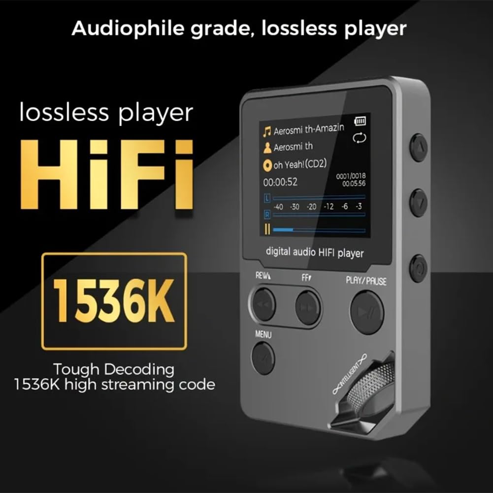 Reproductor de MP3 Bluetooth C5 de 8 GB Sin Pérdidas, Cuerpo de Aleación de Zinc, Controles Giratorios, Conexión Inalámbrica, Grabadora de Voz.