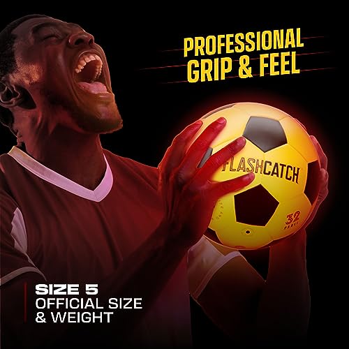 Light Up Soccer Ball - Glow in the Dark - NO 5 - Sports Gear Gifts for Boys & Girls 8-15+ Year Old - Kids, Teens Gift Birthday Ideas - Cool Boy Toys Ages 8 to 15 Glowing Night Activity - Image 4
