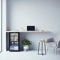 Vista 6 de Beverage Refrigerator, 3.2 Cu.ft Mini Fridge with Glass Door, Adjustable Digital Temperature Control for Soda, Beer, Wine for Home, Office or Bar