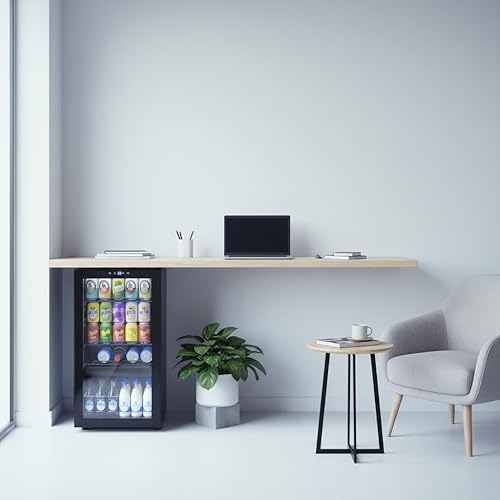 Miniatura 6 de Beverage Refrigerator, 3.2 Cu.ft Mini Fridge with Glass Door, Adjustable Digital Temperature Control for Soda, Beer, Wine for Home, Office or Bar