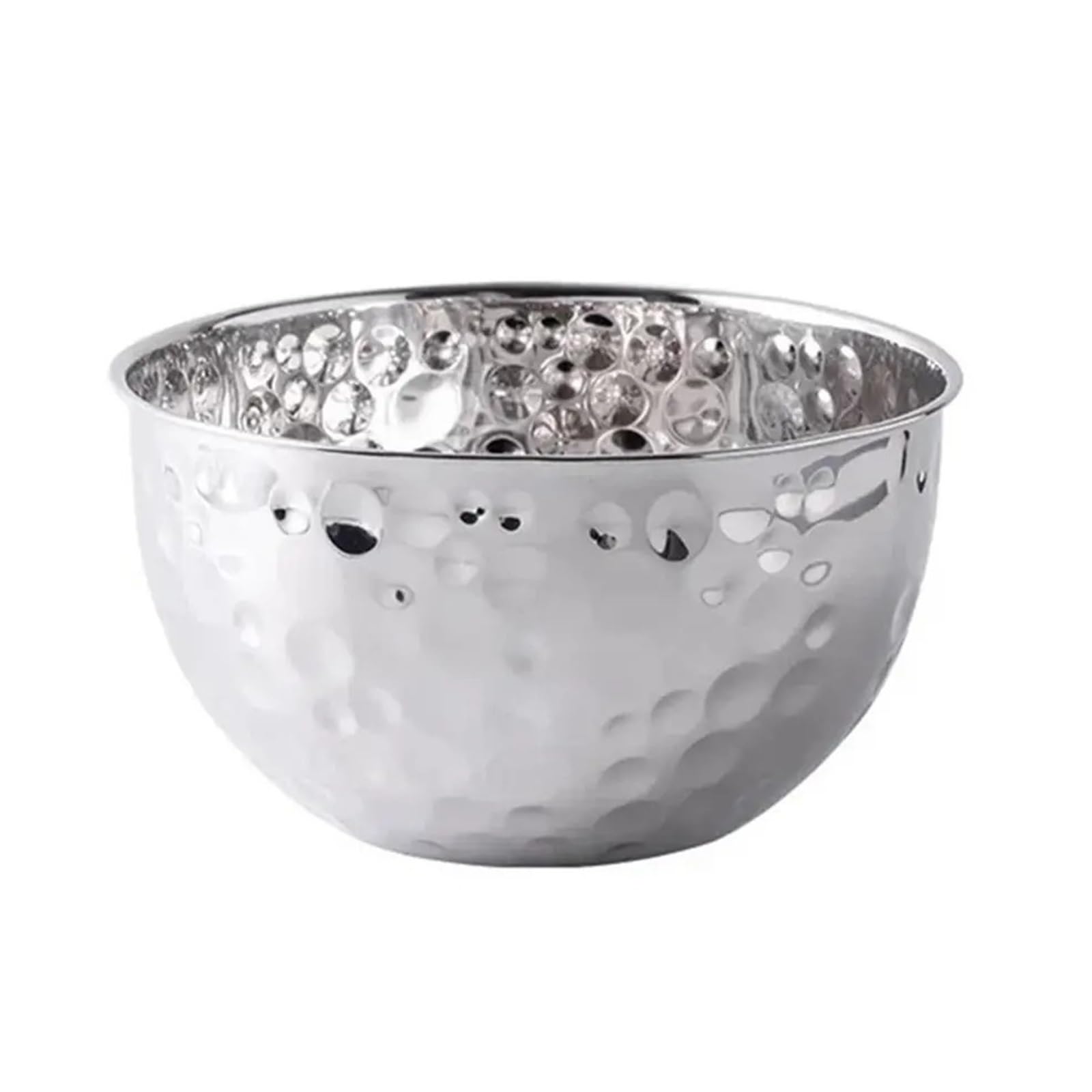 Bol à fruits en acier inoxydable effet martelé argent 3.5L de design moderne