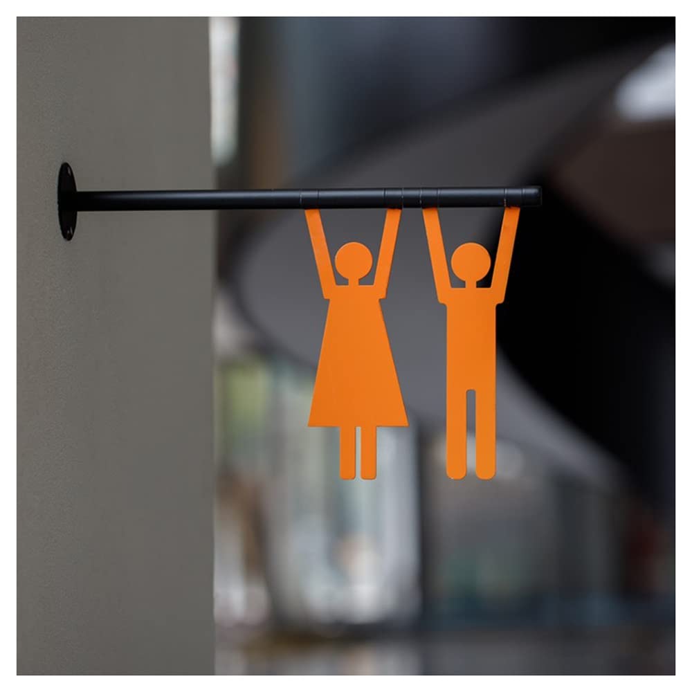 Edelstahl-Schild, Öffentliche Toilette, Seitlich Hängendes Türschild, Farbiges Schild, Outdoor-Indoor-Guide, Schild, Wand, Herren- Und Damen-Logo, Toilettenschild, 29,6 X 19,7 Cm (Color : 29.6x19.7cm