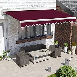 Green Bay Half Cassette Rectangle Electric Awning Sun Shade Sail Canopy 2.95x2.5M Grey