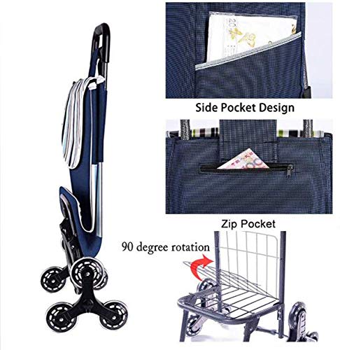 Einkaufstrolley auf Rädern, faltbar, kompakt, mit abnehmbarer Tasche, wasserdicht, strapazierfähig, extra große… – Bild 4