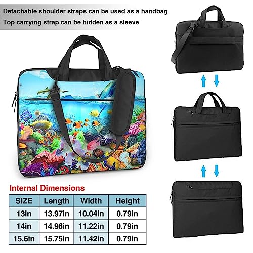 Sac pour ordinateur portable imprimé mer porte-documents