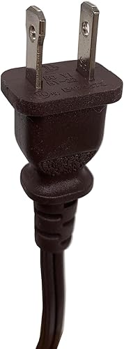 Miniatura 4 de Cable de lámpara marrón con interruptor giratorio y extremos pelados, cable de extensión de 2 clavijas de 18 AWG, cable de lámpara de repuesto con