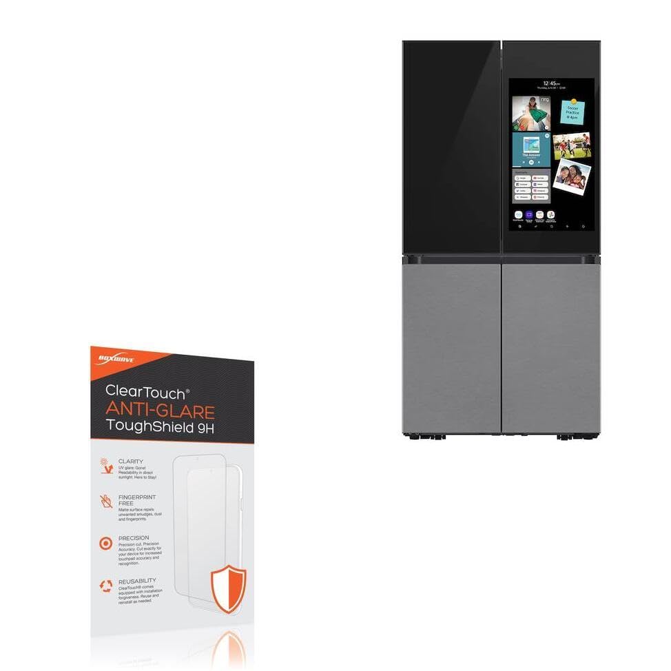 BoxWave Screen Protector Compatible with Samsung Bespoke Family Hub+ Smart Refrigerator - ClearTouch Anti-Glare ToughShield 9H (2-Pack), Anti-Glare 9H Tough Flexible Film Screen Protector