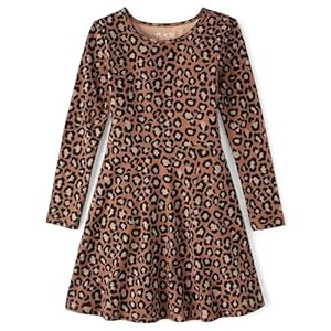 The Children’s Place Girls Printed Skater Dress, Long Sleeve