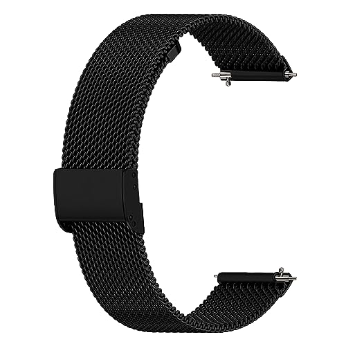Image of ACM Watch Strap Steel Metal 20mm compatible with Compaq Q Watch Smartwatch Adjustable Belt Chain Band Black