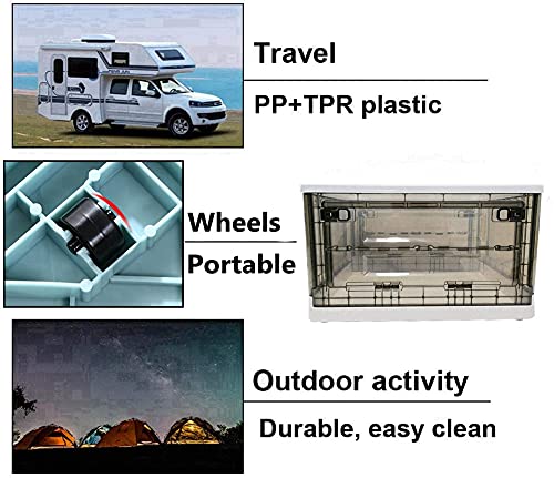 Portable Hedgehog Cage Carrier With Wheels And Handles, Collapsible Hamster Cage Plastic Rat House Indoor Outdoor Small Critter Habitat Pet Travel Carrier Box For Hedgehog,Hamster,Rat,Bearded Dragon #TOP3