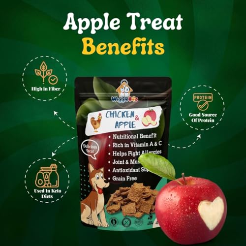 Image of Chicken & Apple Treat for Dog | Travel Friendly Pack | Protein Rich | Great Antioxidants | Crunchy Healthy Snacks | 45g