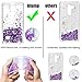 Galaxy Note 5 Phone Case with HD Screen Protector, Atump Quicksand Heart Liquid Glitter Clear Soft TPU Protective Back Cute Girls Phone Case Cover for Samsung Galaxy Note 5 Purple