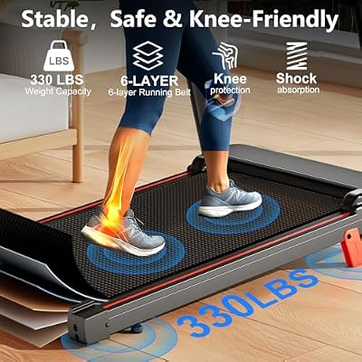 Treadmills for Home 3.0HP Quiet Foldable Treadmill with Incline, Portable Walking Pad with Handle Bar, Walking Pad Treadmill for Running and Jogging with 330 LBS Capacity