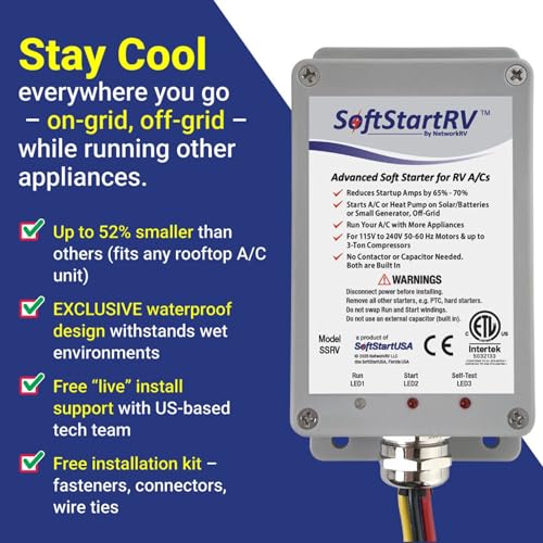 SoftStartRV RV AC Soft Start Kit - Easy Start for Air Conditioner, 100% Waterproof, Trailer Camper, Motorhome HVAC - Pack of 2