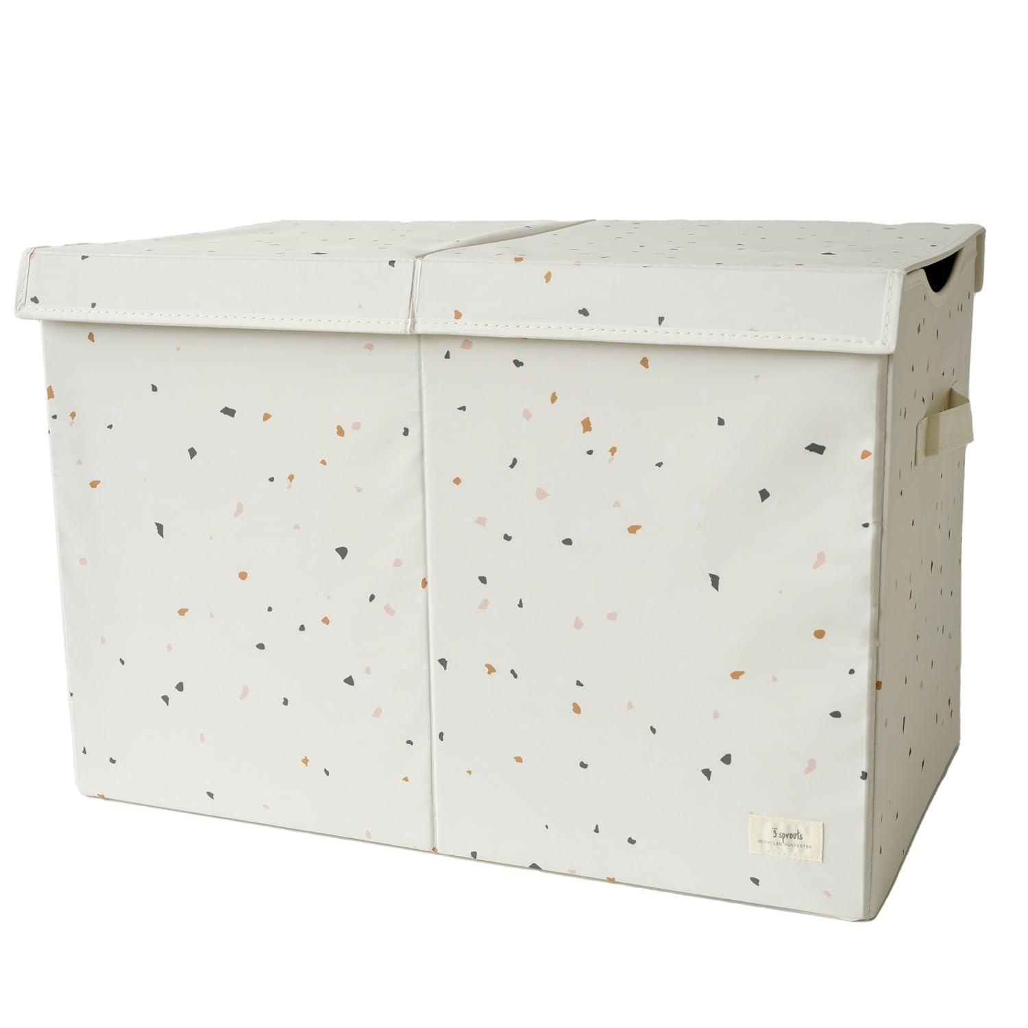 3 Sprouts Women's Terrazzo Cream Recycled Fabric Toy Chest, Extra Large With Lid,