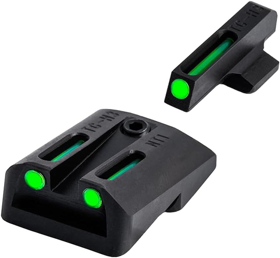 TRUGLO TFO Tritium & Fiber-Optic Handgun Sight | Durable Compact High-Visible Front & Rear Night Sight Set, Compatible with 1911 Handguns