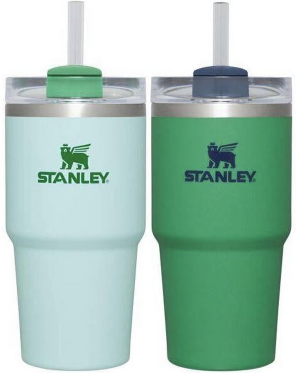 STANLEY 2pk 20oz Stainless Steel H2.0 Flowstate Quencher Tumblers - Kelly Green/Watercolor Blue