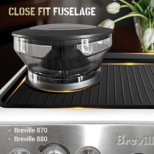 Tamping Mat for Breville 870/880, Espresso Tamper Mat, Food Grade Silicone Non-Slip, 11in x 9.25in, Waterproof Heat Resistant, Espresso Tamping Station for Espresso Machine Barista Accessories (Black)