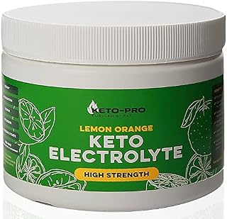 Keto-Pro Keto Electrolytes 250g | Keeping You Electric | Electrolyte Powder & Salts with Astaxanthin | Supporting Your Keto Fasting, Health & Fitness Goals | Lemon Orange Flavour